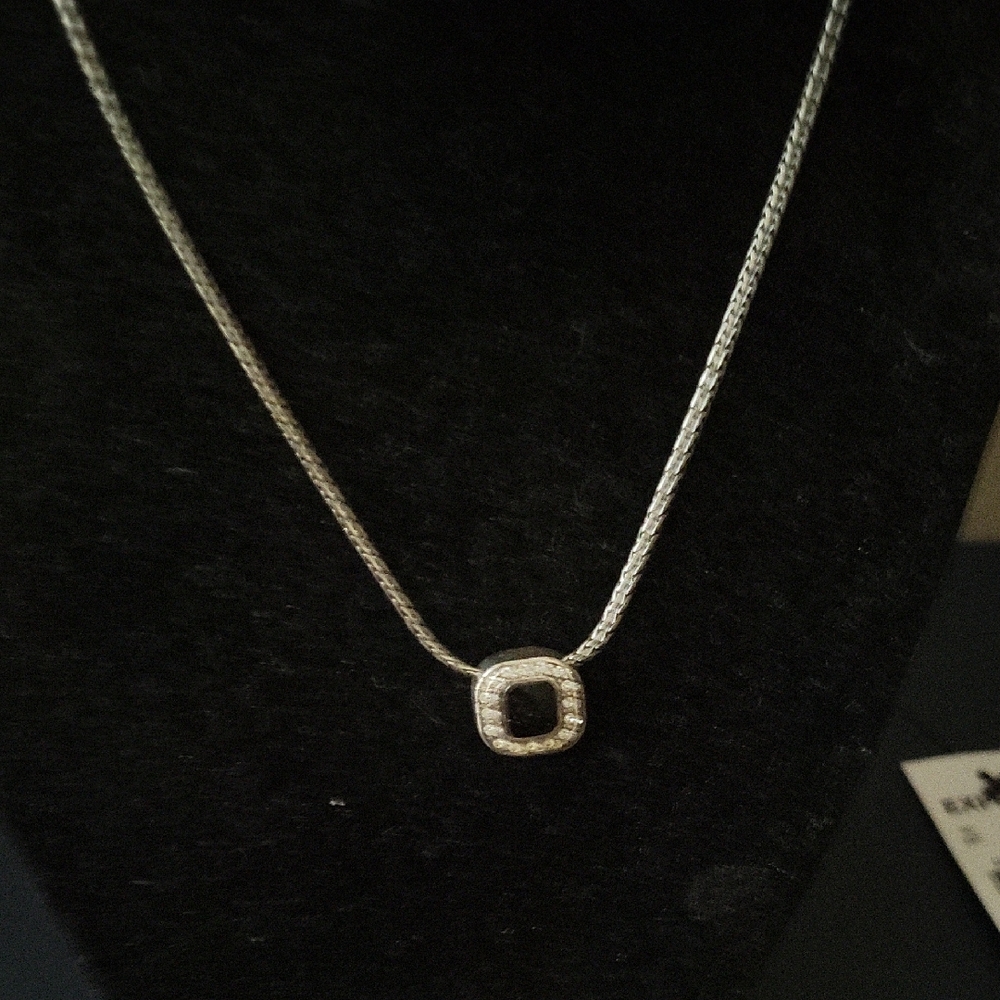 Brighton Silver Plated Necklace with Elegant Square Reversable Pendant $20 - Picture 5 of 12
